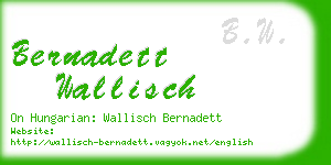 bernadett wallisch business card